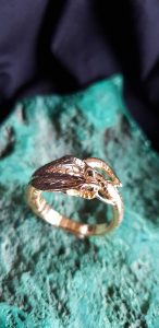 Bague Cobra Or et yeux rubis