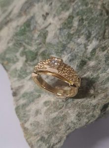 Bague Diamant martelée